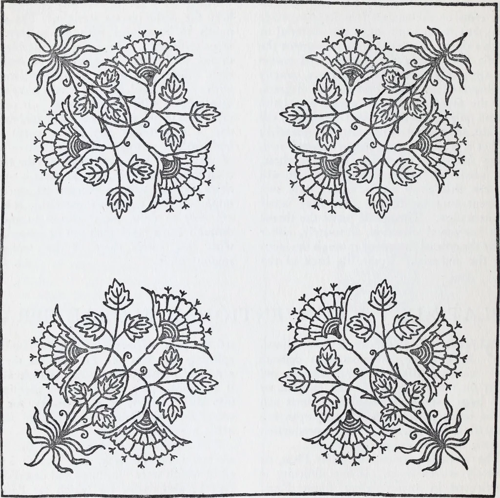 An illustration from Embroidery : a collection of articles on subjects connected with the study of fine needlework, including stitches, materials, methods of work, and designing, and history ..., 1909, leaf 91