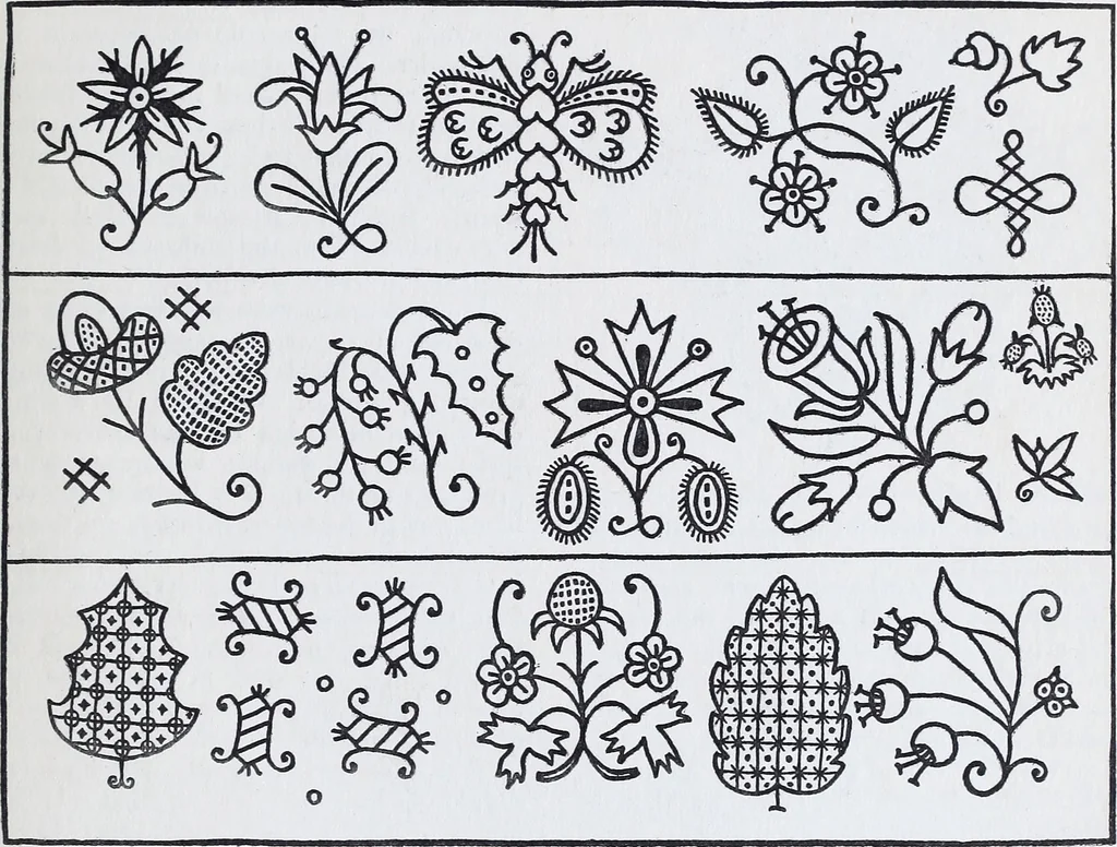 An illustration from Embroidery : a collection of articles on subjects connected with the study of fine needlework, including stitches, materials, methods of work, and designing, and history ..., 1909, leaf 96