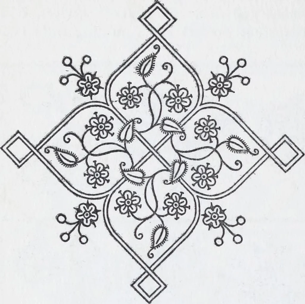 An illustration from Embroidery : a collection of articles on subjects connected with the study of fine needlework, including stitches, materials, methods of work, and designing, and history ..., 1909, leaf 97