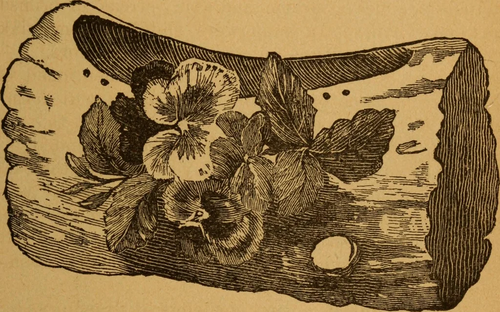 An illustration from Embroidery and fancy work, containing directions for embroidering, painting, modelling, carving, etc, 1899, leaf 104