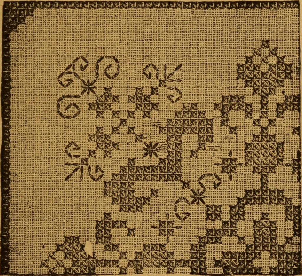 An illustration from Embroidery and fancy work, containing directions for embroidering, painting, modelling, carving, etc, 1899, leaf 52