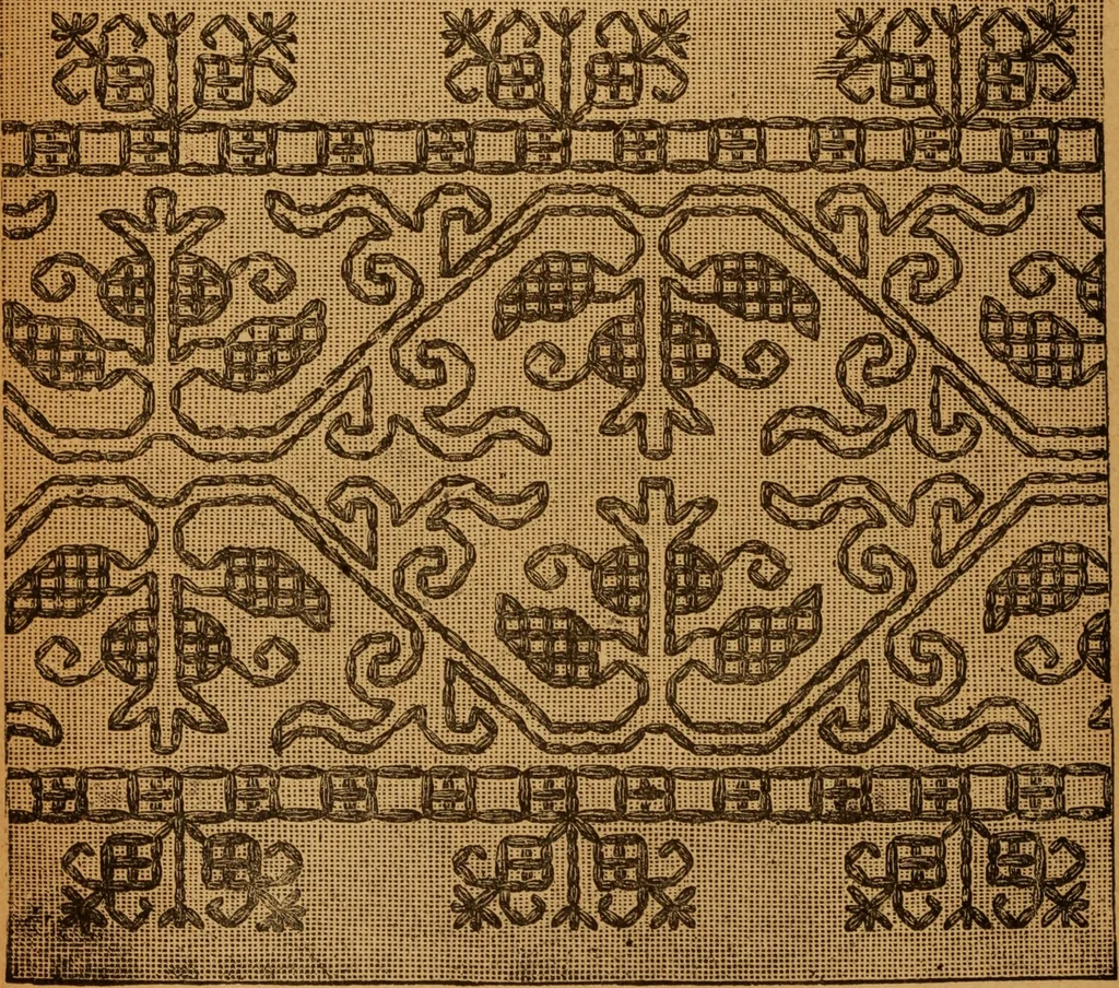 An illustration from Embroidery and fancy work, containing directions for embroidering, painting, modelling, carving, etc, 1899, leaf 53