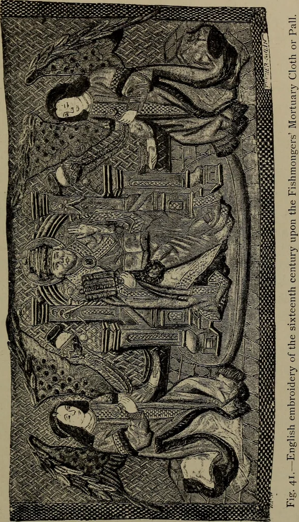 An illustration from Embroidery and lace: their manufacture and history from the remotest antiquity to the present day. A handbook for amateurs, collectors and general readers, 1888, leaf 106