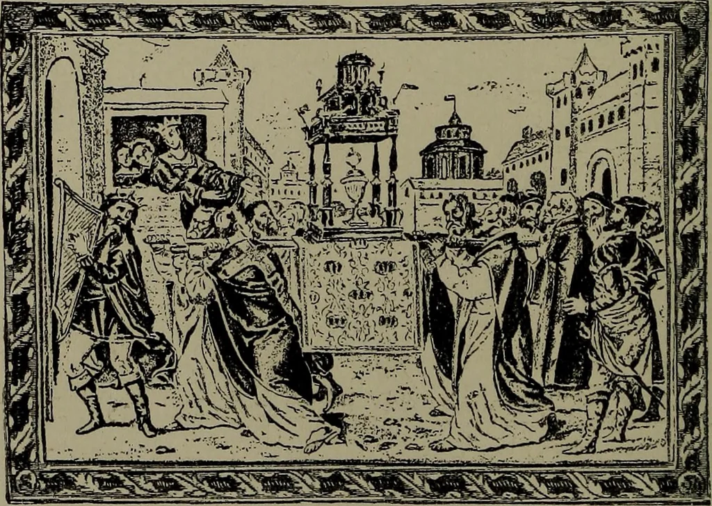 An illustration from Embroidery and lace: their manufacture and history from the remotest antiquity to the present day. A handbook for amateurs, collectors and general readers, 1888, leaf 129