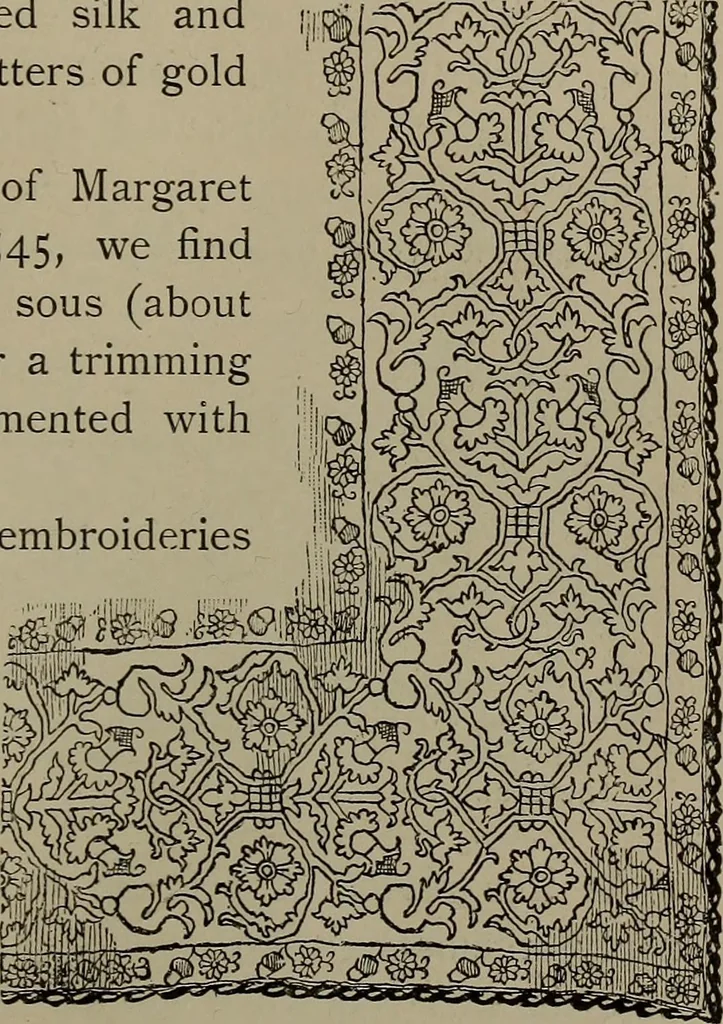 An illustration from Embroidery and lace: their manufacture and history from the remotest antiquity to the present day. A handbook for amateurs, collectors and general readers, 1888, leaf 140