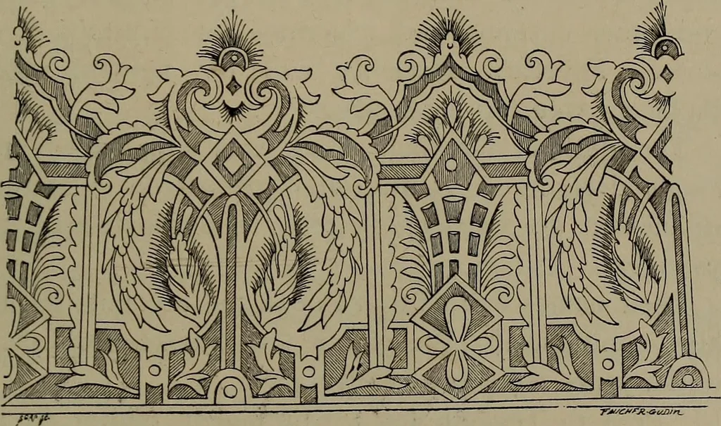 An illustration from Embroidery and lace: their manufacture and history from the remotest antiquity to the present day. A handbook for amateurs, collectors and general readers, 1888, leaf 152