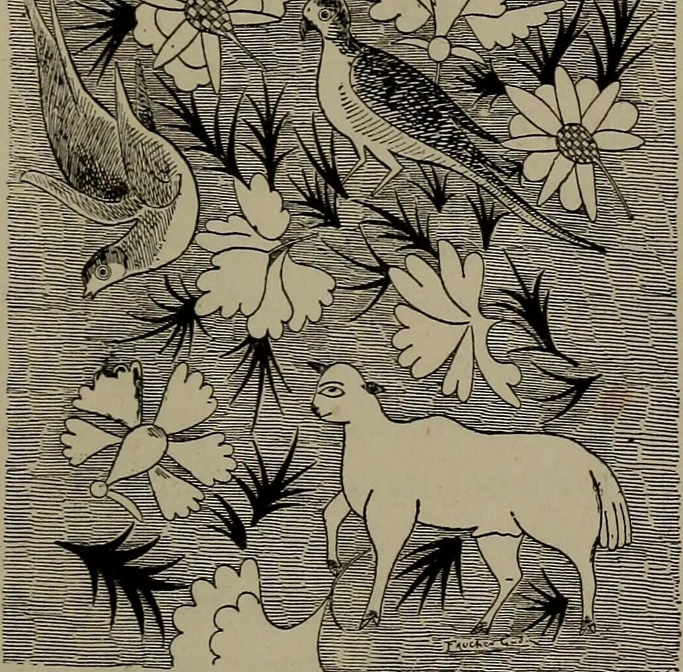 An illustration from Embroidery and lace: their manufacture and history from the remotest antiquity to the present day. A handbook for amateurs, collectors and general readers, 1888, leaf 156
