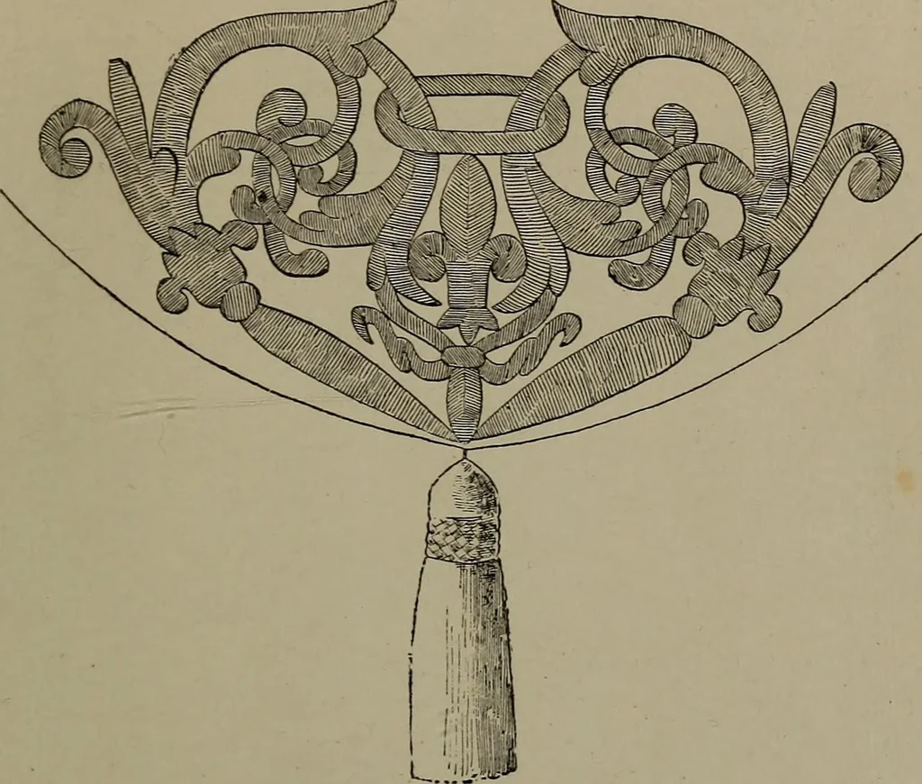 An illustration from Embroidery and lace: their manufacture and history from the remotest antiquity to the present day. A handbook for amateurs, collectors and general readers, 1888, leaf 158