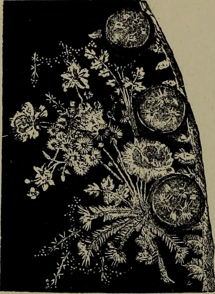An illustration from Embroidery and lace: their manufacture and history from the remotest antiquity to the present day. A handbook for amateurs, collectors and general readers, 1888, leaf 163