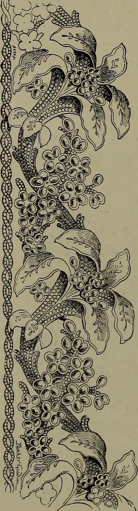 An illustration from Embroidery and lace: their manufacture and history from the remotest antiquity to the present day. A handbook for amateurs, collectors and general readers, 1888, leaf 165