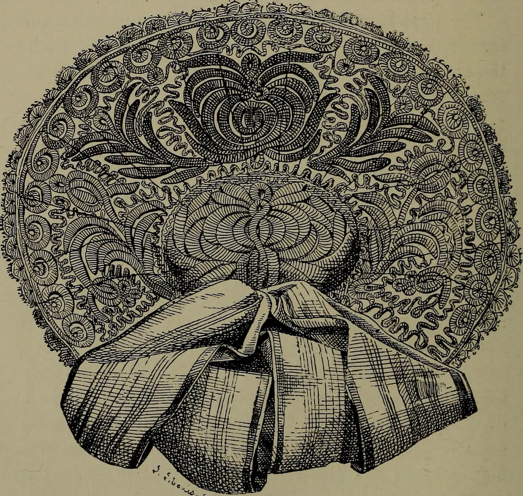 An illustration from Embroidery and lace: their manufacture and history from the remotest antiquity to the present day. A handbook for amateurs, collectors and general readers, 1888, leaf 173