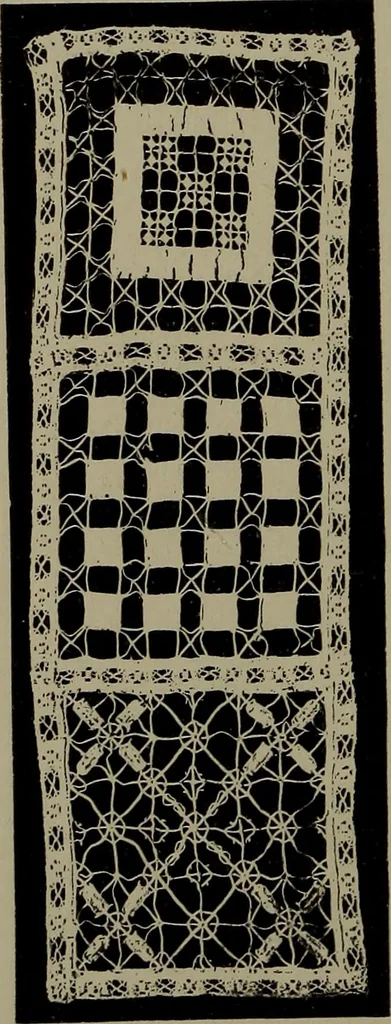 An illustration from Embroidery and lace: their manufacture and history from the remotest antiquity to the present day. A handbook for amateurs, collectors and general readers, 1888, leaf 193