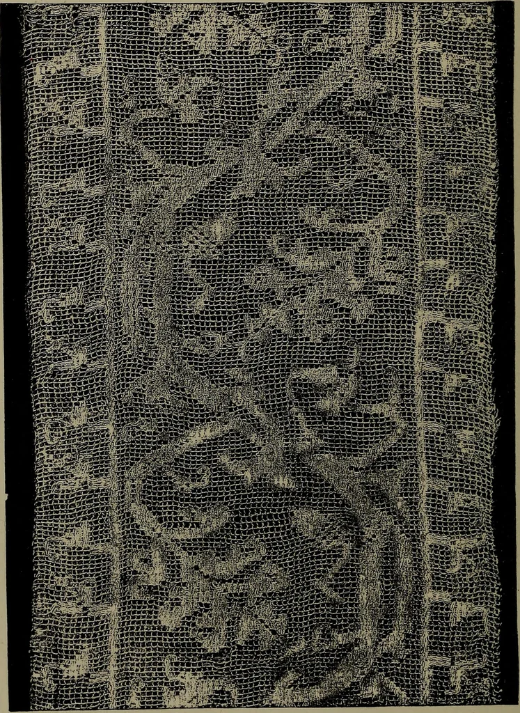 An illustration from Embroidery and lace: their manufacture and history from the remotest antiquity to the present day. A handbook for amateurs, collectors and general readers, 1888, leaf 195