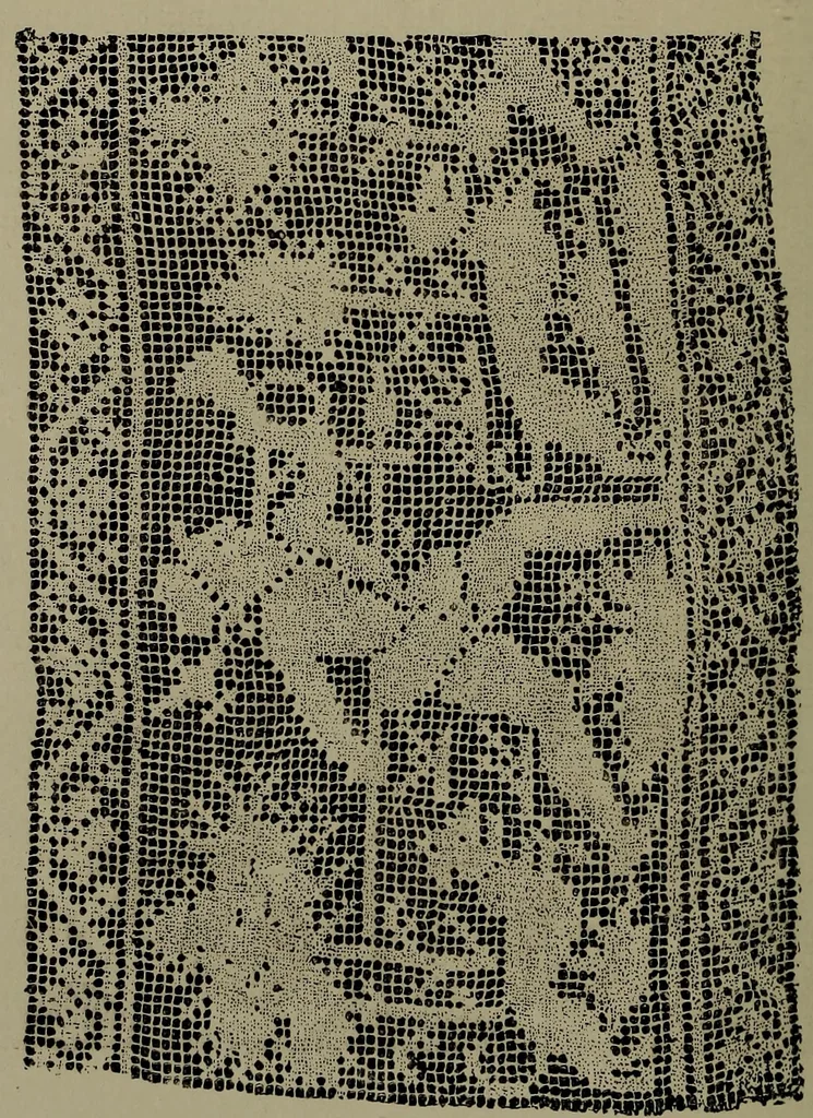 An illustration from Embroidery and lace: their manufacture and history from the remotest antiquity to the present day. A handbook for amateurs, collectors and general readers, 1888, leaf 197