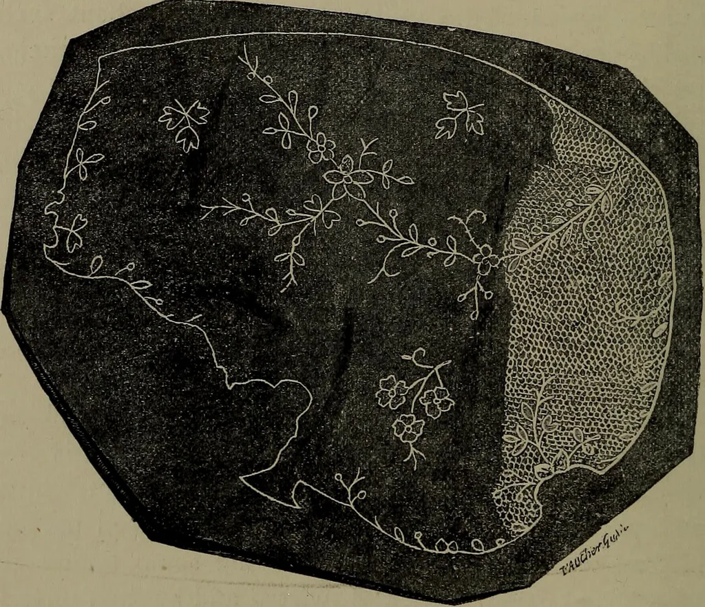 An illustration from Embroidery and lace: their manufacture and history from the remotest antiquity to the present day. A handbook for amateurs, collectors and general readers, 1888, leaf 23