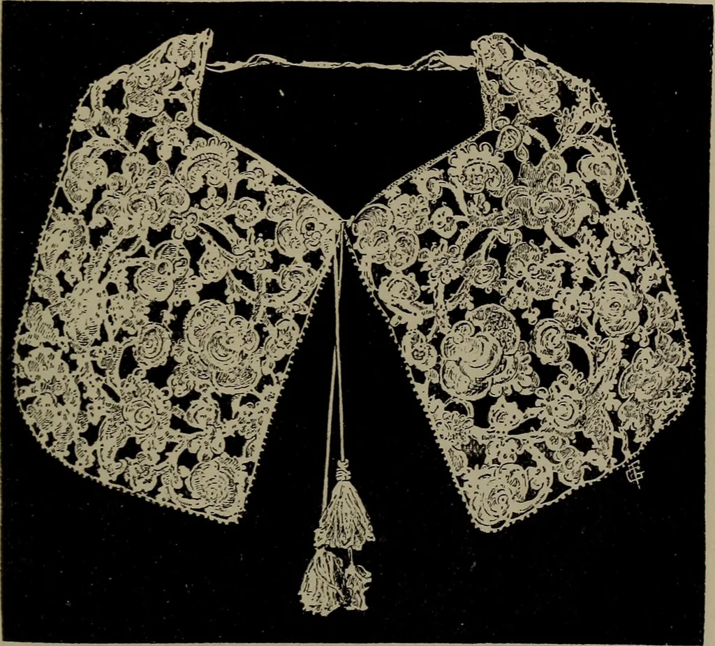 An illustration from Embroidery and lace: their manufacture and history from the remotest antiquity to the present day. A handbook for amateurs, collectors and general readers, 1888, leaf 230