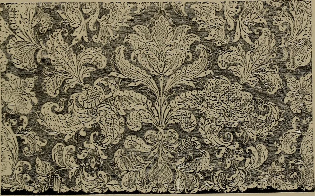 An illustration from Embroidery and lace: their manufacture and history from the remotest antiquity to the present day. A handbook for amateurs, collectors and general readers, 1888, leaf 246