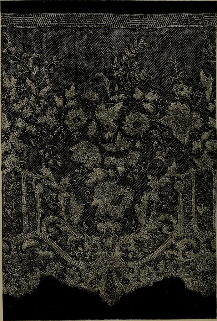 An illustration from Embroidery and lace: their manufacture and history from the remotest antiquity to the present day. A handbook for amateurs, collectors and general readers, 1888, leaf 253
