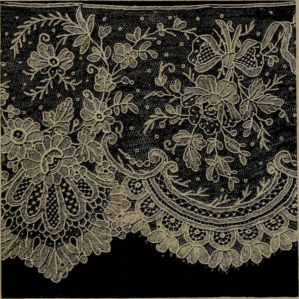 An illustration from Embroidery and lace: their manufacture and history from the remotest antiquity to the present day. A handbook for amateurs, collectors and general readers, 1888, leaf 254