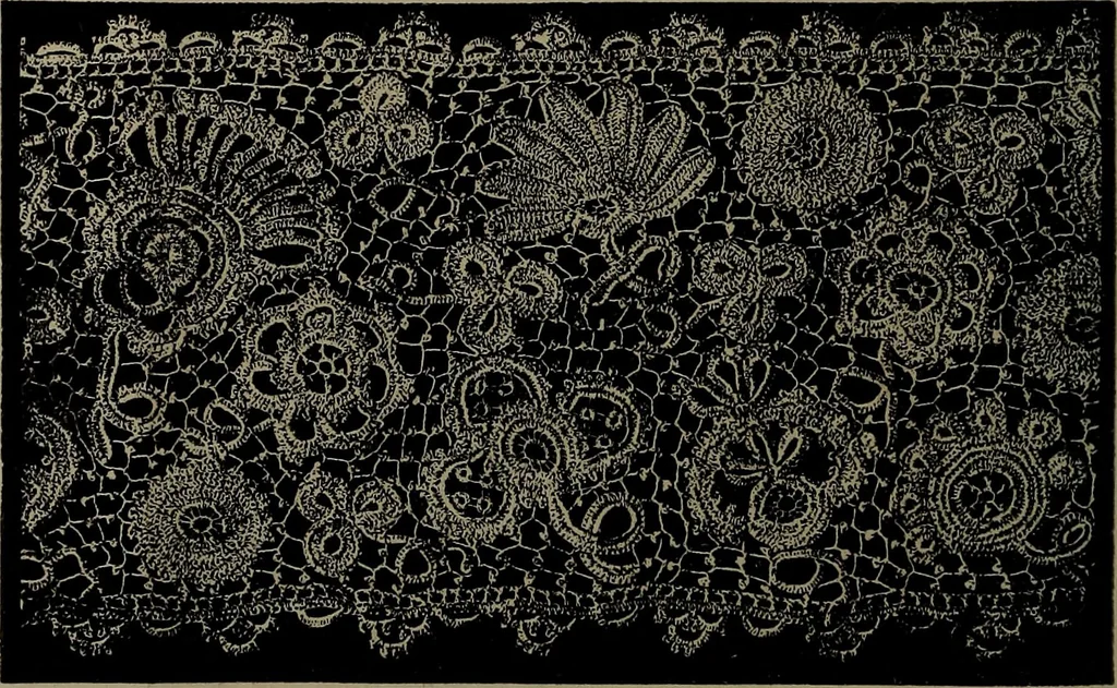 An illustration from Embroidery and lace: their manufacture and history from the remotest antiquity to the present day. A handbook for amateurs, collectors and general readers, 1888, leaf 261