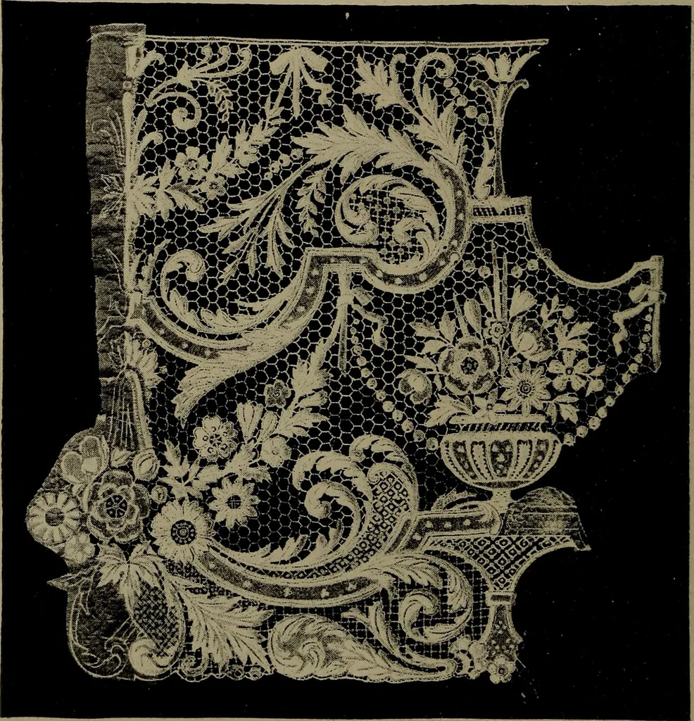 An illustration from Embroidery and lace: their manufacture and history from the remotest antiquity to the present day. A handbook for amateurs, collectors and general readers, 1888, leaf 263