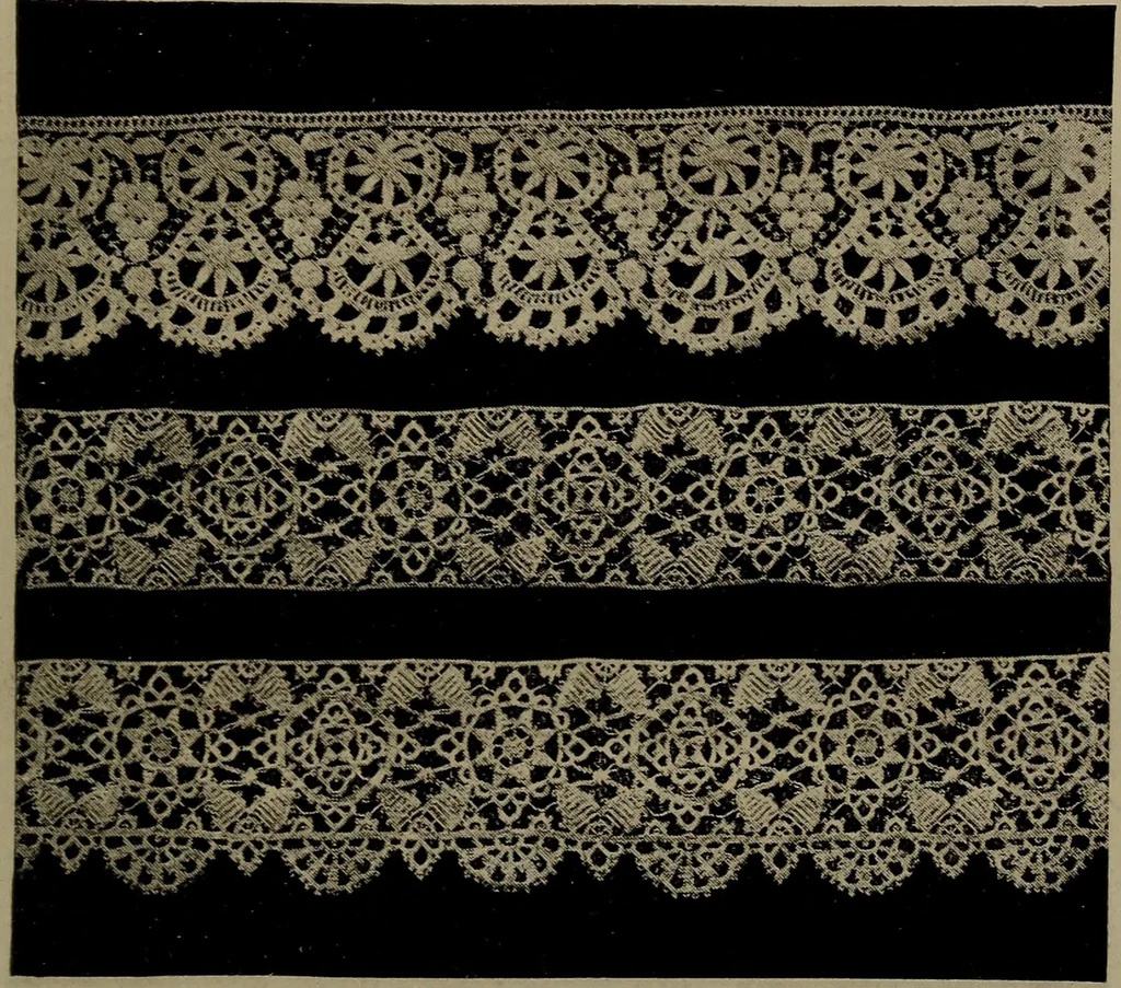 An illustration from Embroidery and lace: their manufacture and history from the remotest antiquity to the present day. A handbook for amateurs, collectors and general readers, 1888, leaf 266