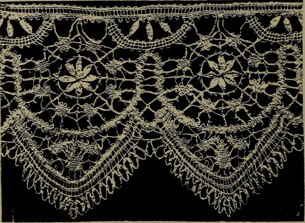 An illustration from Embroidery and lace: their manufacture and history from the remotest antiquity to the present day. A handbook for amateurs, collectors and general readers, 1888, leaf 297