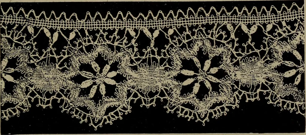 An illustration from Embroidery and lace: their manufacture and history from the remotest antiquity to the present day. A handbook for amateurs, collectors and general readers, 1888, leaf 298