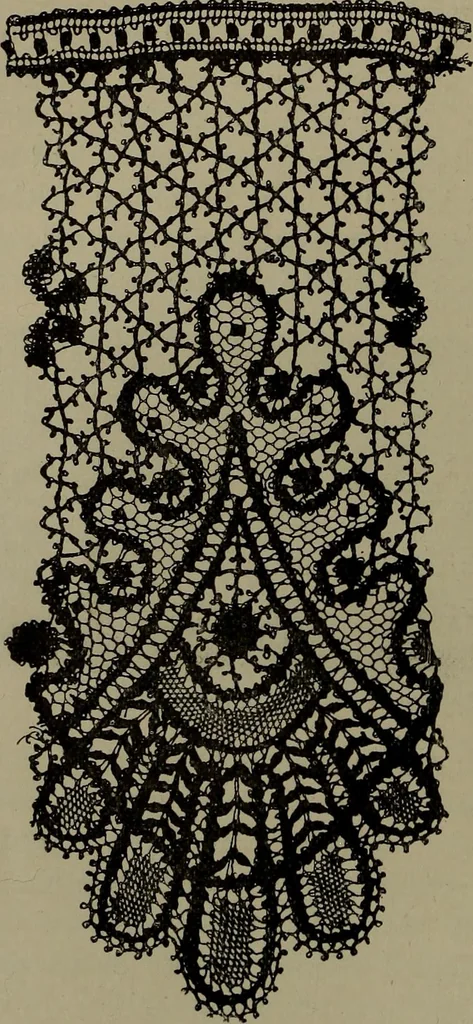 An illustration from Embroidery and lace: their manufacture and history from the remotest antiquity to the present day. A handbook for amateurs, collectors and general readers, 1888, leaf 299