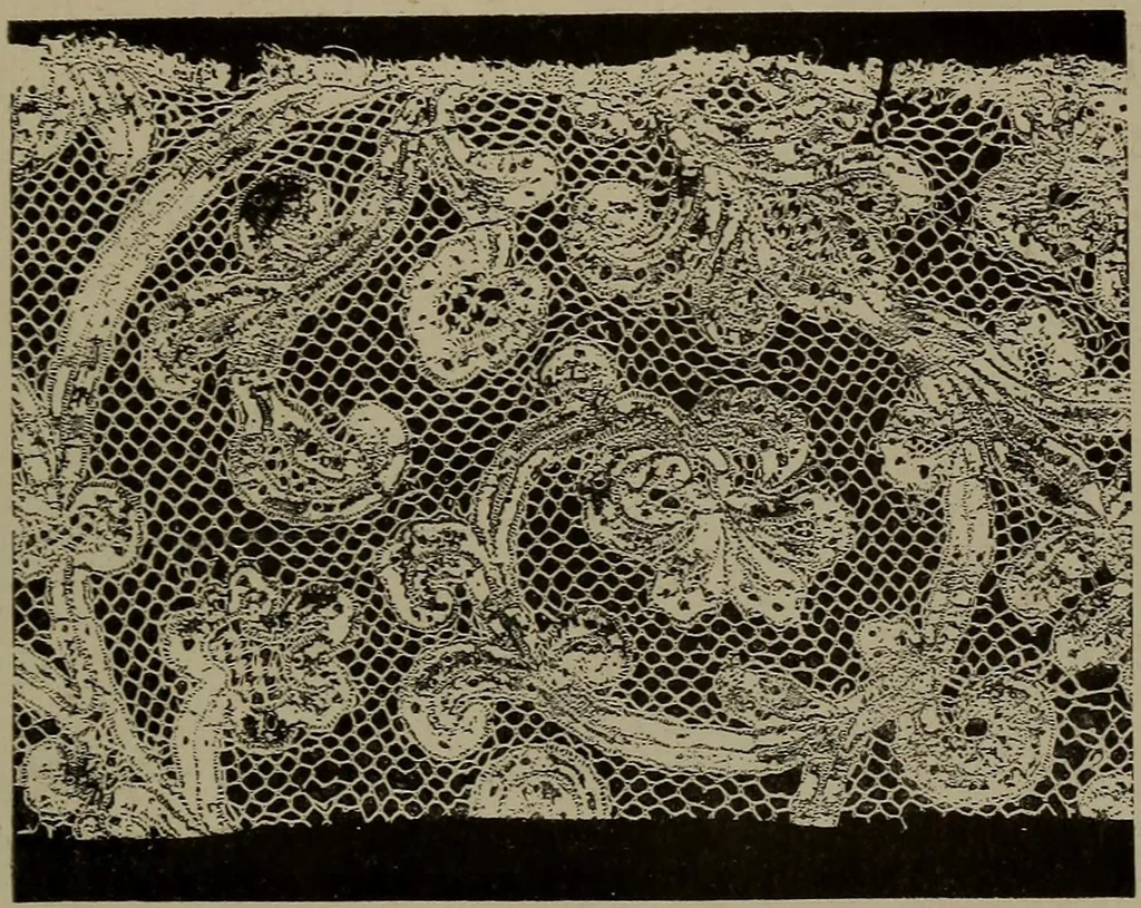 An illustration from Embroidery and lace: their manufacture and history from the remotest antiquity to the present day. A handbook for amateurs, collectors and general readers, 1888, leaf 302