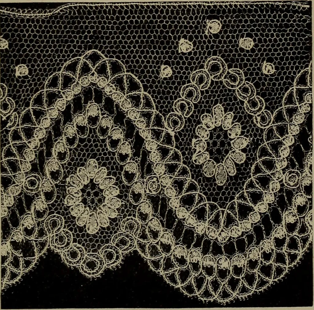 An illustration from Embroidery and lace: their manufacture and history from the remotest antiquity to the present day. A handbook for amateurs, collectors and general readers, 1888, leaf 316