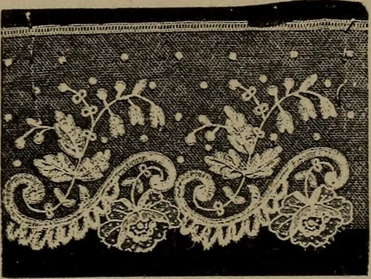 An illustration from Embroidery and lace: their manufacture and history from the remotest antiquity to the present day. A handbook for amateurs, collectors and general readers, 1888, leaf 328