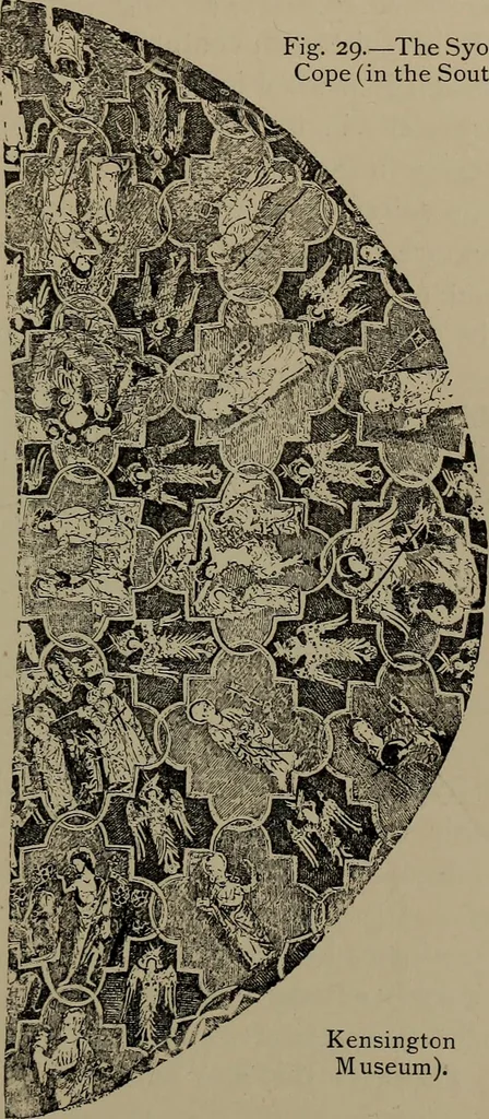 An illustration from Embroidery and lace: their manufacture and history from the remotest antiquity to the present day. A handbook for amateurs, collectors and general readers, 1888, leaf 74