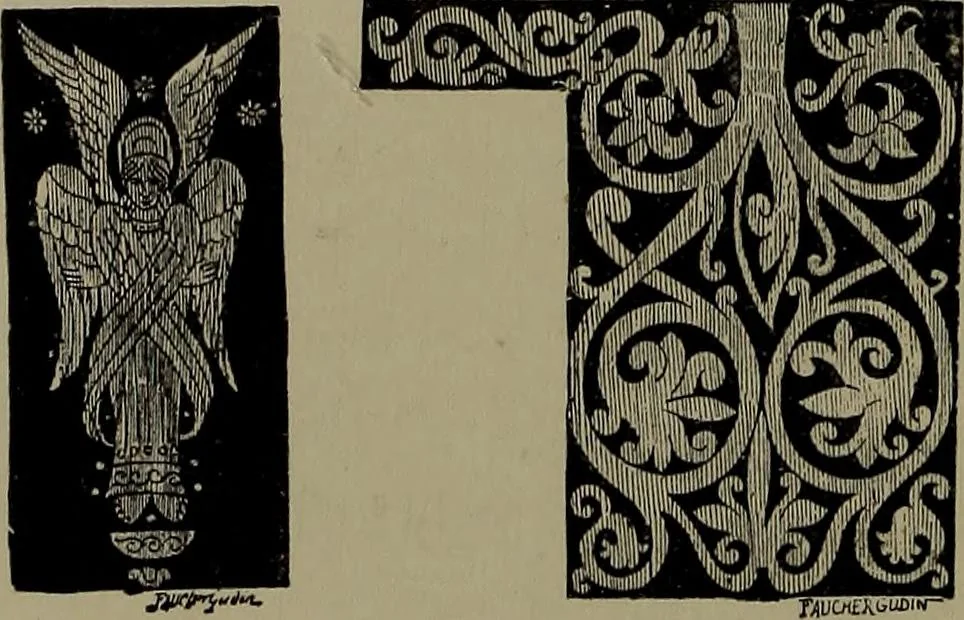 An illustration from Embroidery and lace: their manufacture and history from the remotest antiquity to the present day. A handbook for amateurs, collectors and general readers, 1888, leaf 77
