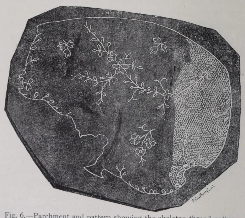 An illustration from Embroidery and lace: their manufacture and history from the remotest antiquity to the present day. A handbook for amateurs, collectors, and general readers, 1888, leaf 24