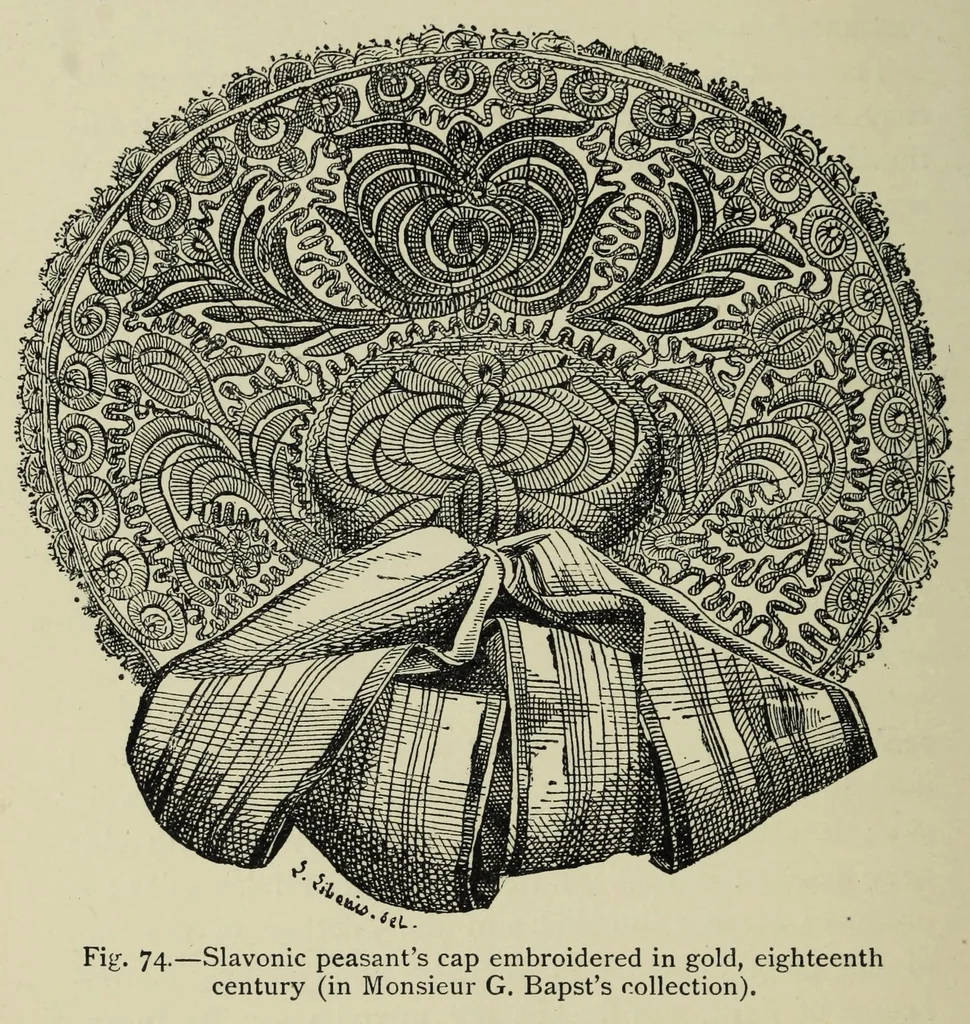An illustration from Embroidery and lace : their manufacture and history, 1899, leaf 172