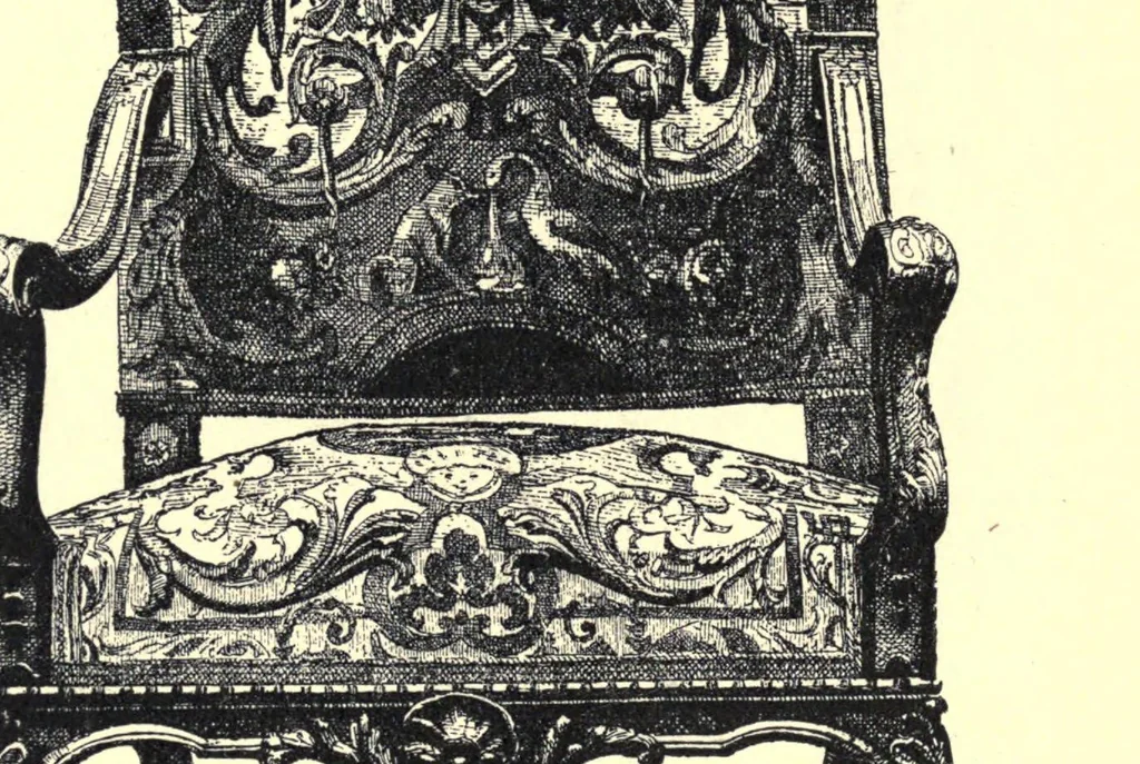 An illustration from Embroidery and lace; their manufacture and history from the remotest antiquity to the present day. A handbook for amateurs, collectors, and general readers, 1888, leaf 167