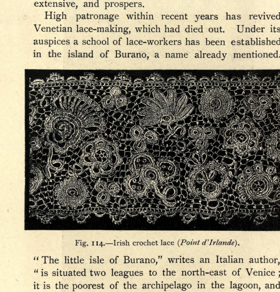 An illustration from Embroidery and lace; their manufacture and history from the remotest antiquity to the present day. A handbook for amateurs, collectors, and general readers, 1888, leaf 262