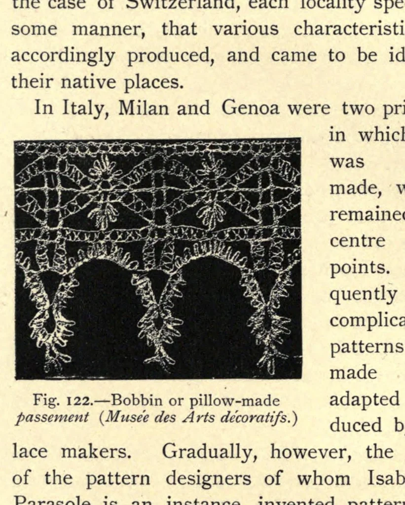 An illustration from Embroidery and lace; their manufacture and history from the remotest antiquity to the present day. A handbook for amateurs, collectors, and general readers, 1888, leaf 280