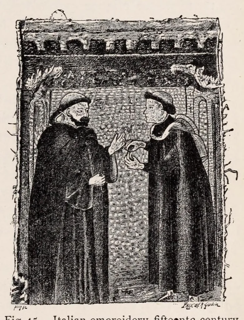 An illustration from Embroidery and lace; their manufacture and history, 1899, leaf 117