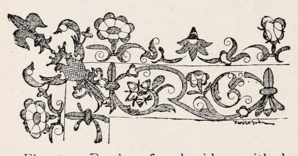 An illustration from Embroidery and lace; their manufacture and history, 1899, leaf 140