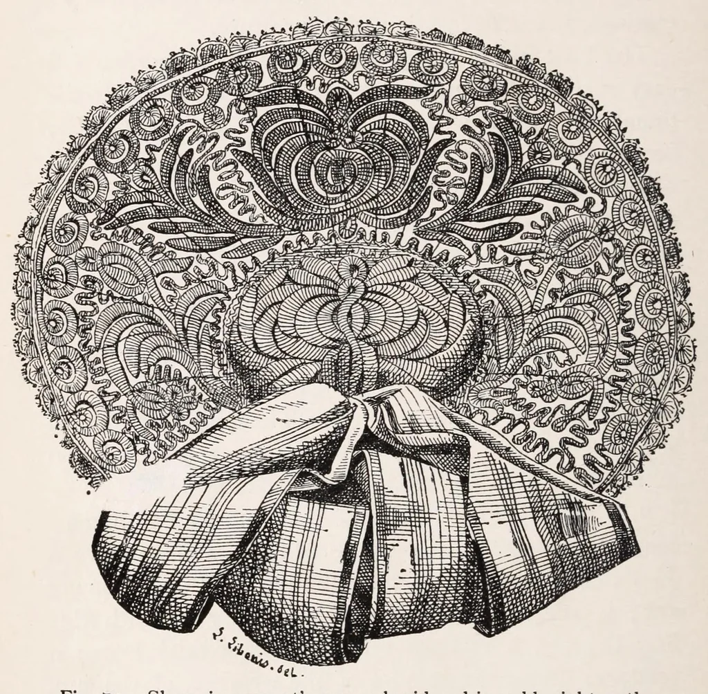 An illustration from Embroidery and lace; their manufacture and history, 1899, leaf 172