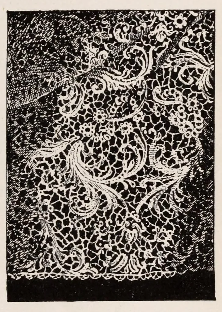 An illustration from Embroidery and lace; their manufacture and history, 1899, leaf 203