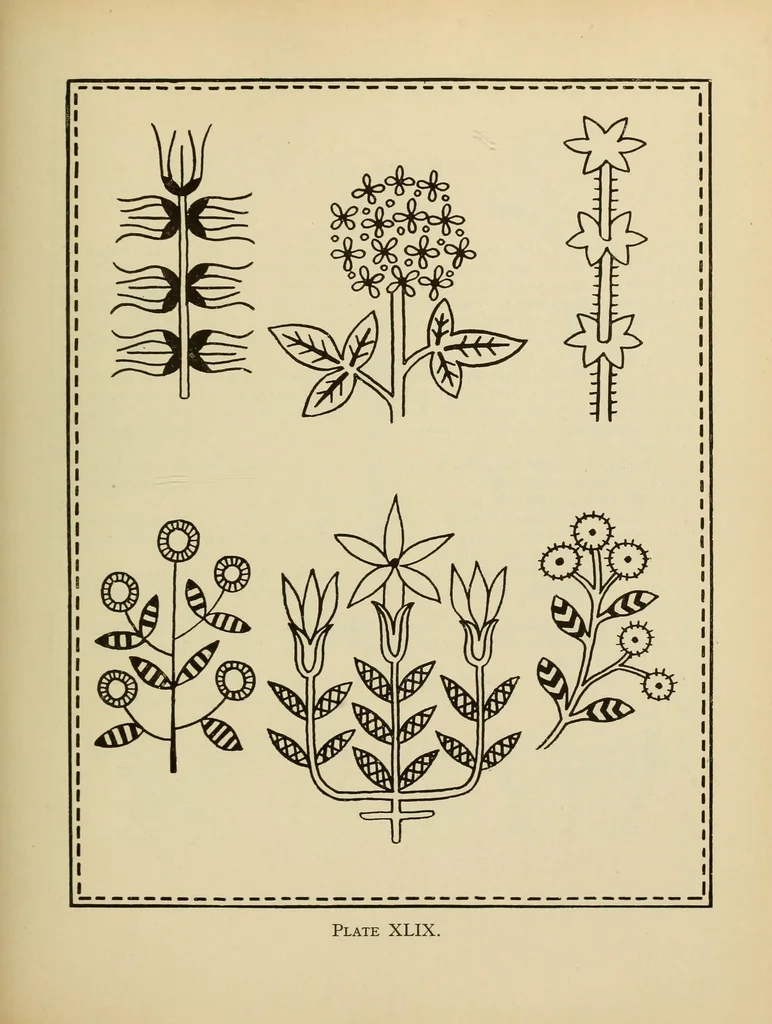 An illustration from An embroidery pattern book, 1917, leaf 115