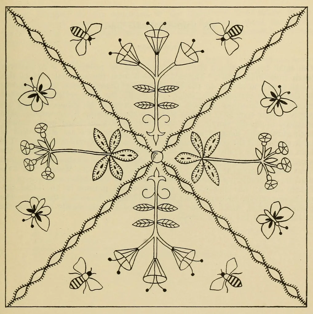 An illustration from An embroidery pattern book, 1917, leaf 181