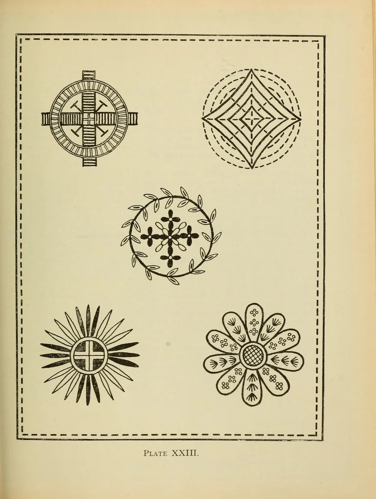 An illustration from An embroidery pattern book, 1917, leaf 63
