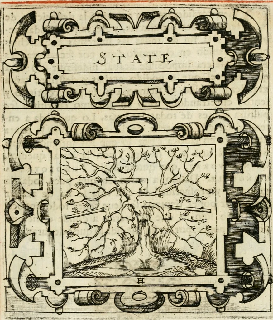 An illustration from Empresas morales, 1581, leaf 64