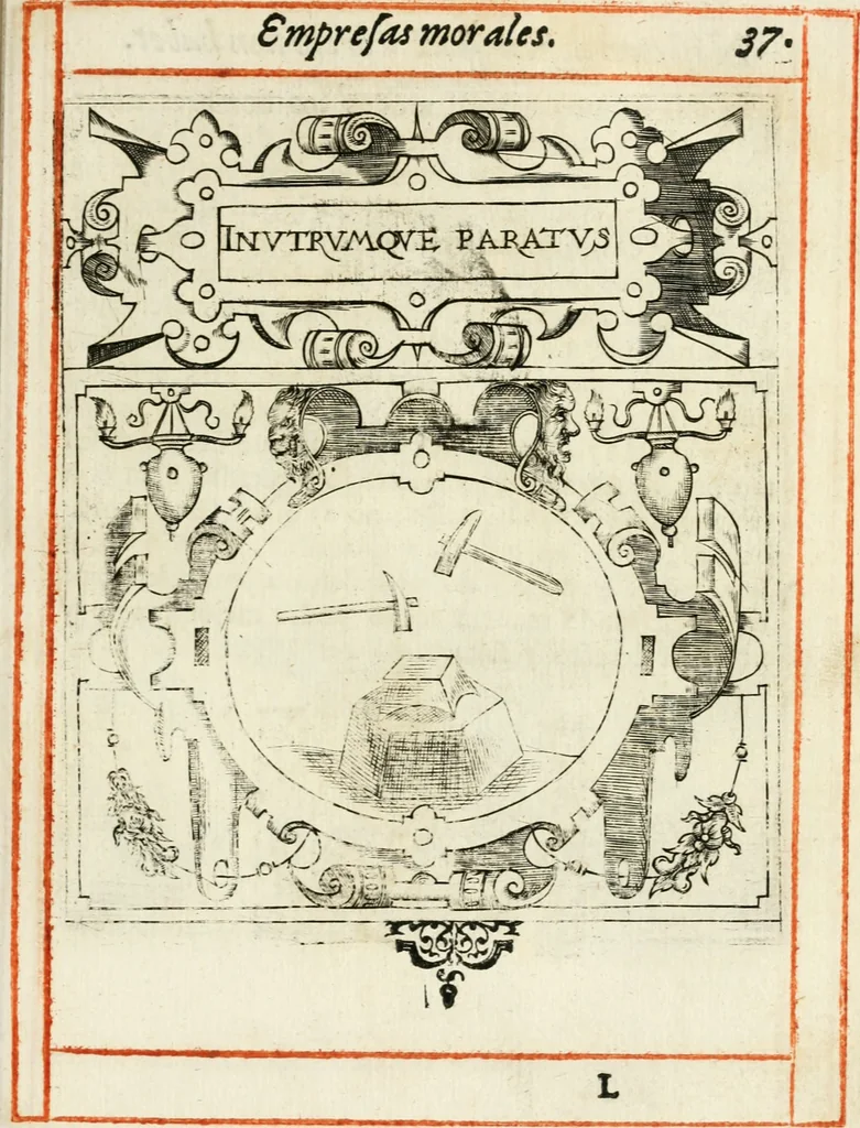 An illustration from Empresas morales, 1581, leaf 80