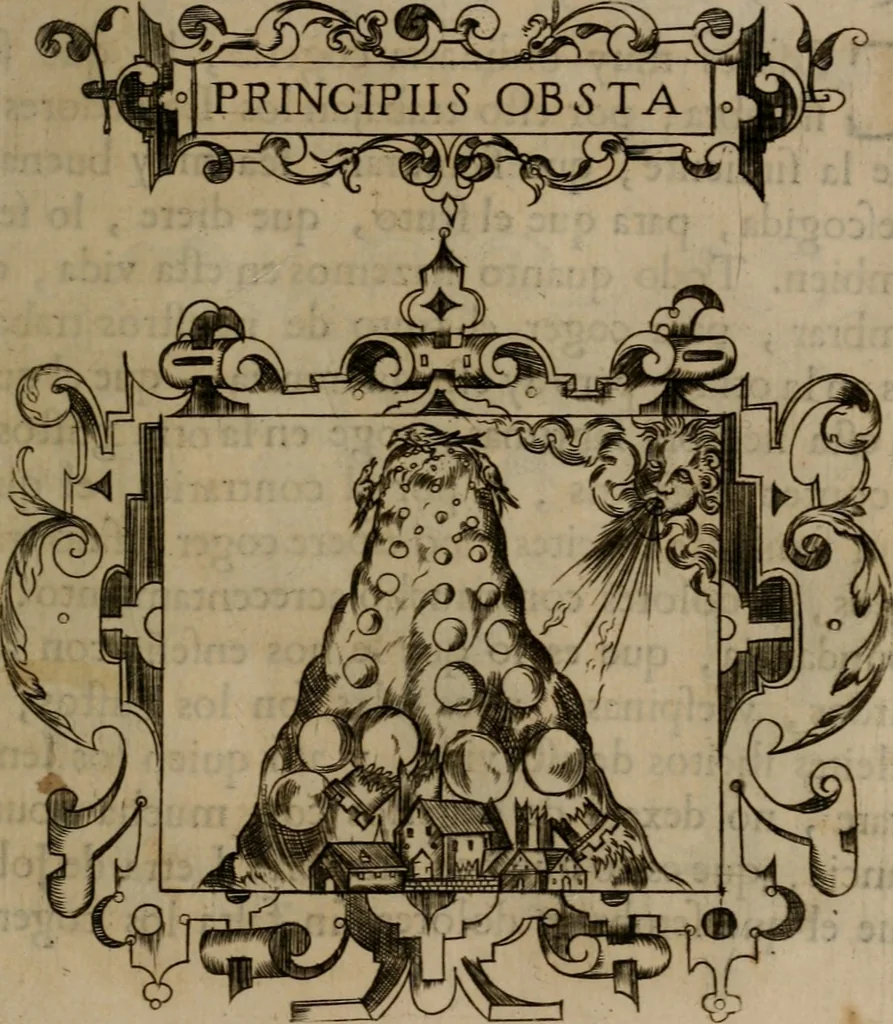 An illustration from Empresas morales, 1680, leaf 332