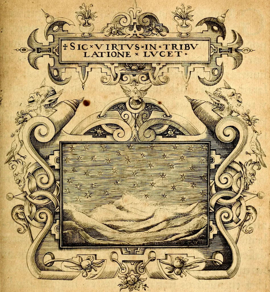 An illustration from Empresas Morales...Sacalas a lvz el doctor don Francisco de Borja.., 1680, leaf 340